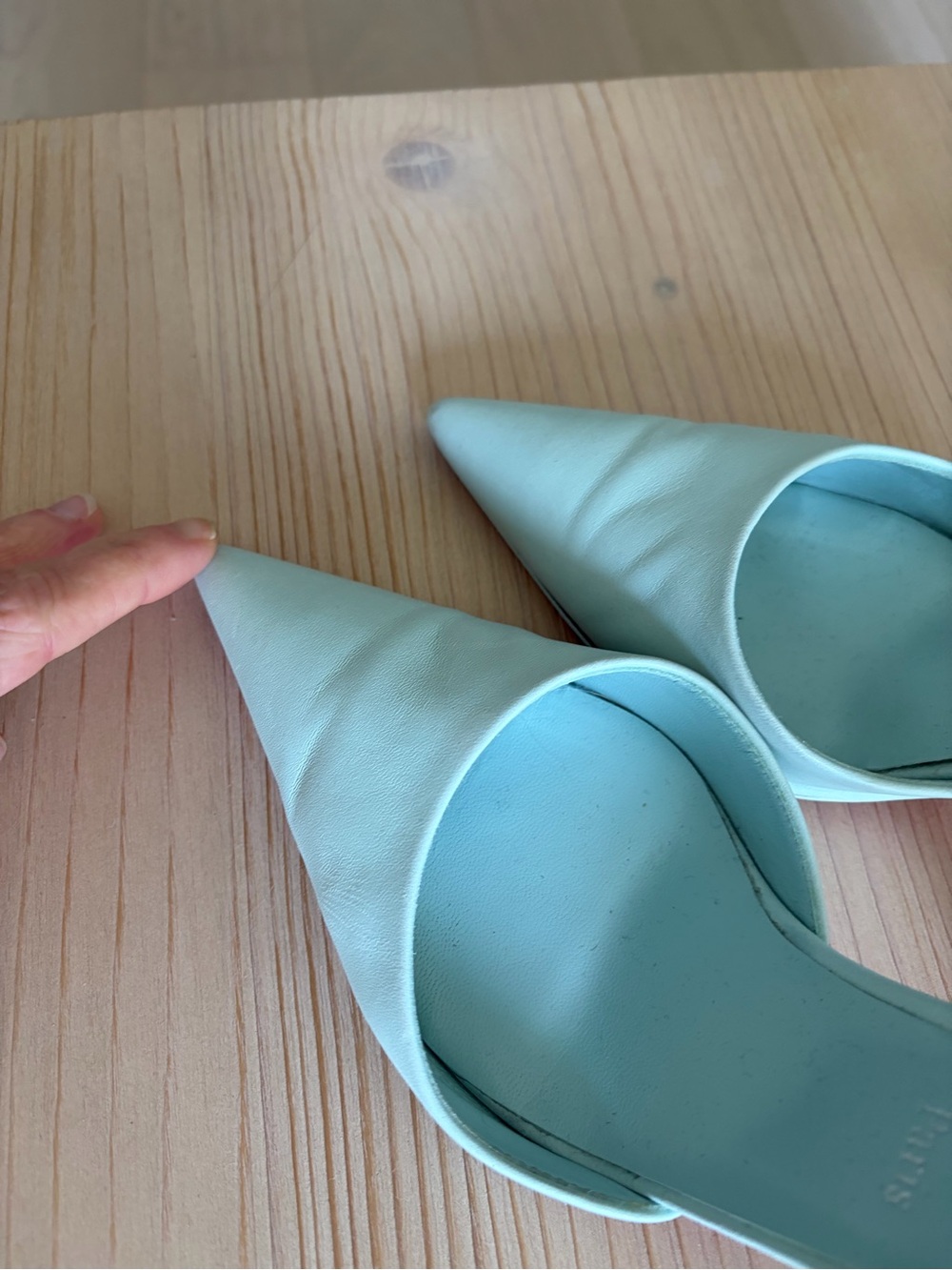 Christian Louboutin Pale Mint Leather Slingback Pumps - Picture 8 of 8